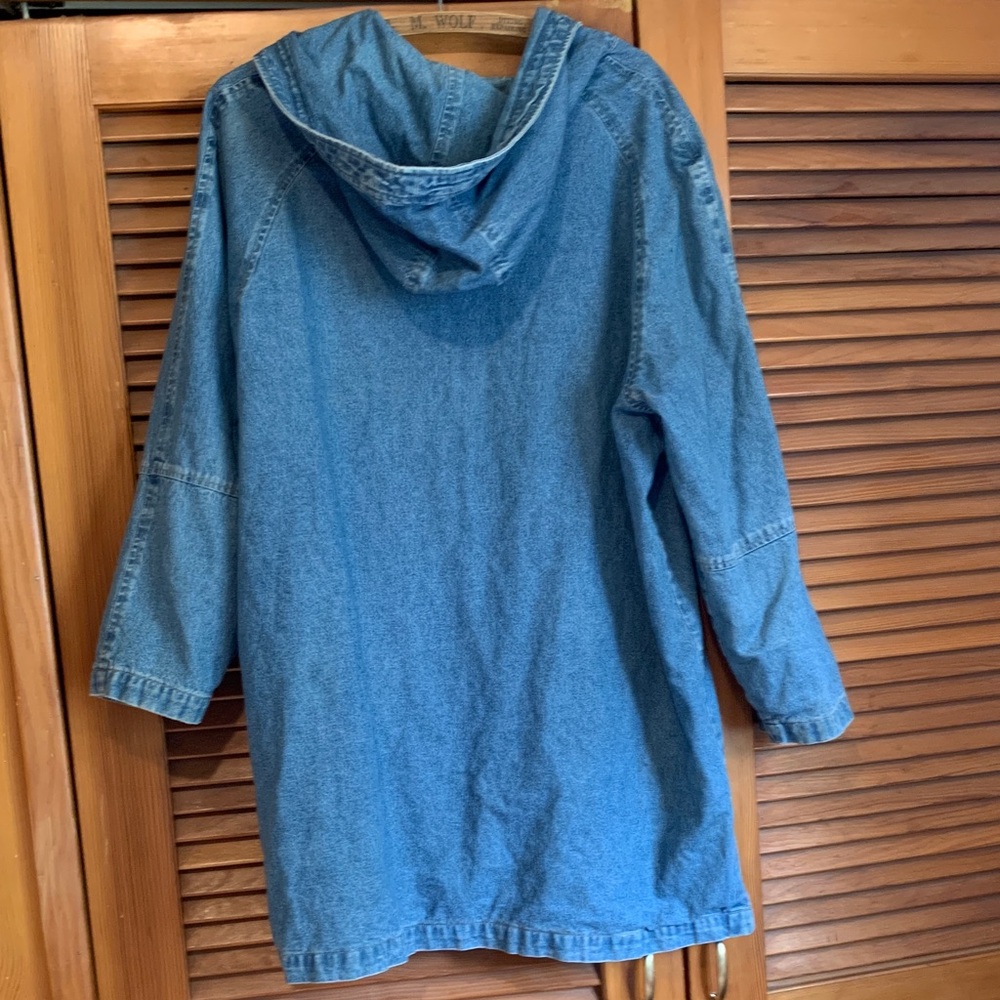 Vintage Denim Hooded trench Jacket 100% cotton - Picture 5 of 6
